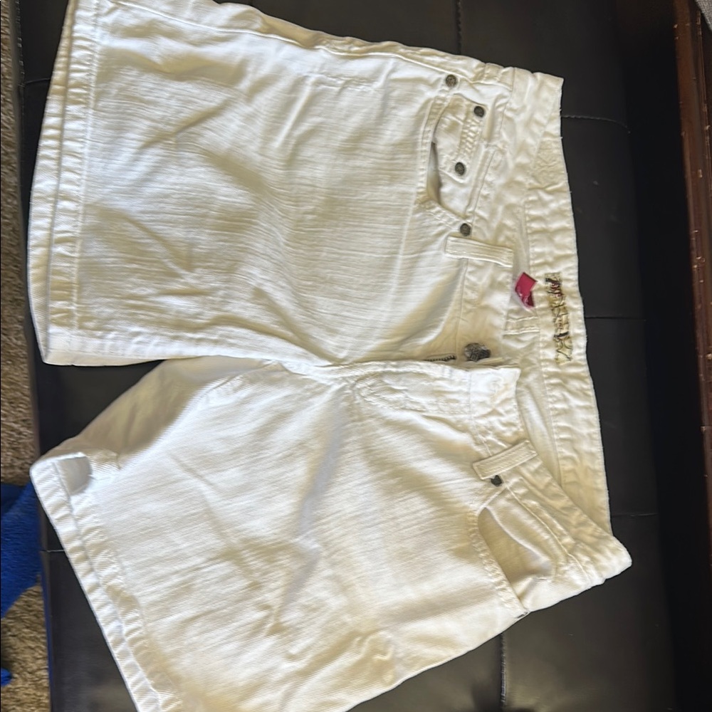 Stylish White Embroidered ShortsBKE